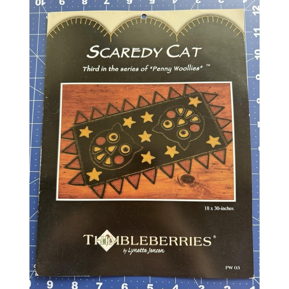 Scaredy Cat Penny Woollies Pattern 3rd‎ in Series Thimbleberries Wool Appliqué